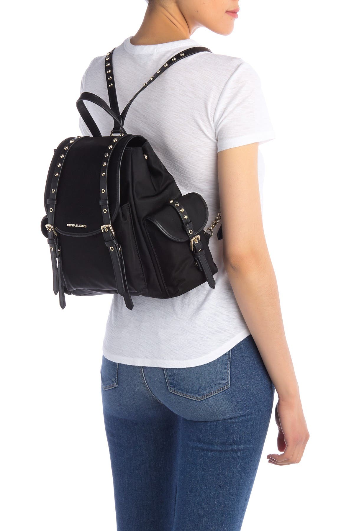 Leila Small Nylon Flap Backpack 