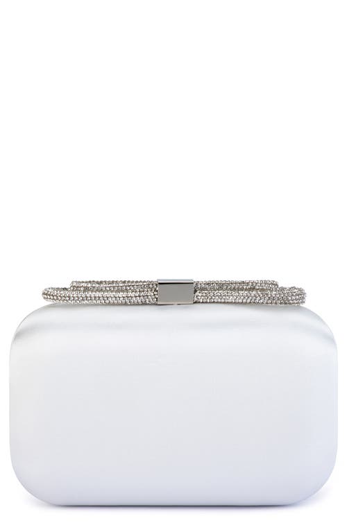 Ada Crystal Bow Clutch in White