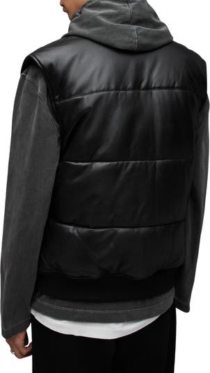 AllSaints Naro Leather Puffer Vest