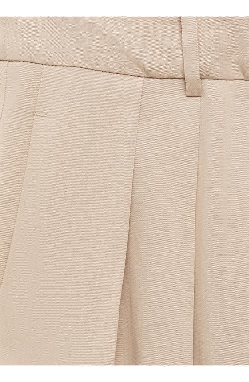 Shop Mango Wide Leg Pants In Beige