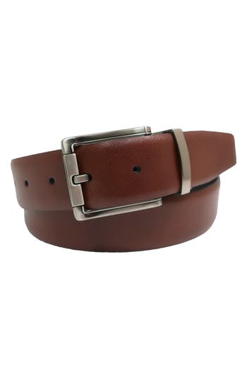 Boconi Reversible Saffiano Leather Belt In Red
