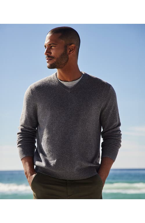 LANDS' END LANDS' END FINE GAUGE CASHMERE V-NECK SWEATER
