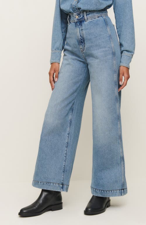 Shop Reformation X Kacey Musgraves Austin Ultrahigh Waist Wide Leg Jeans In Sanders