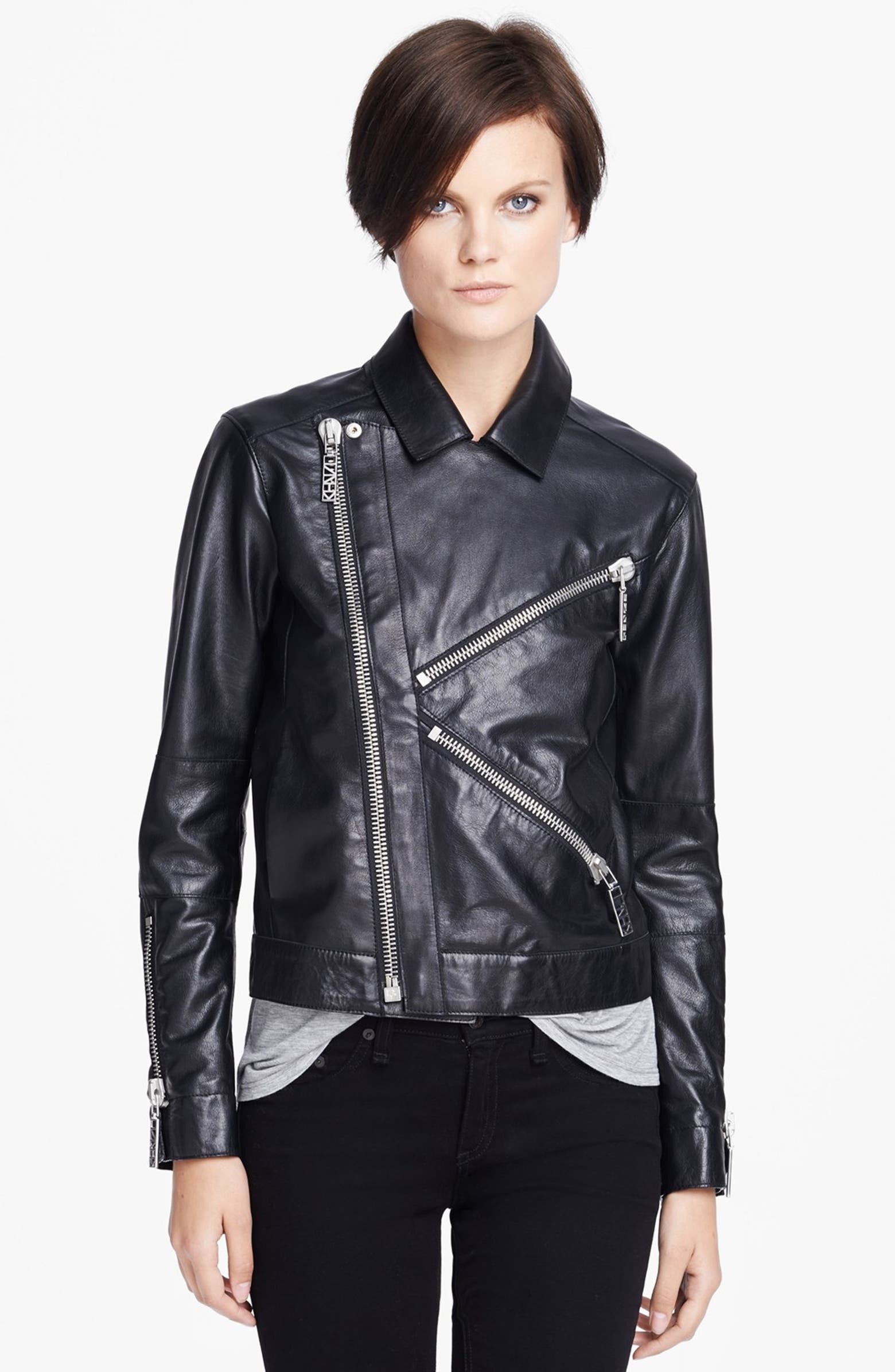 KENZO Leather Moto Jacket | Nordstrom