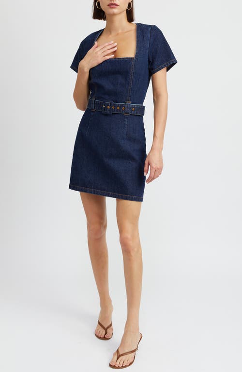 En Saison June Belted Denim Minidress Indigo at Nordstrom,