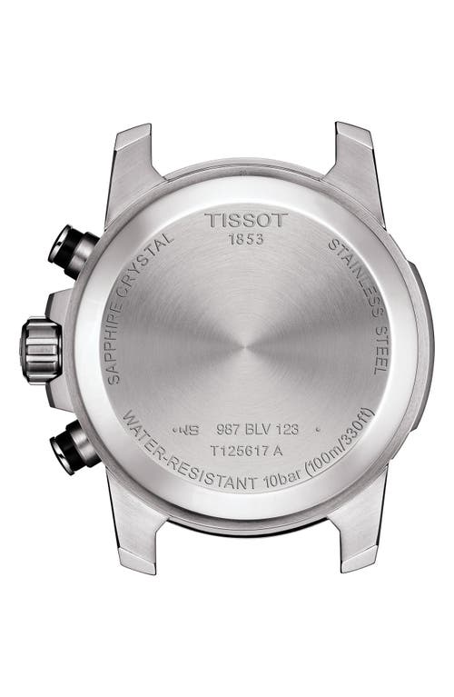 Shop Tissot Supersport Chronograph Leather Strap Watch, 45.5mm In Brown/silver