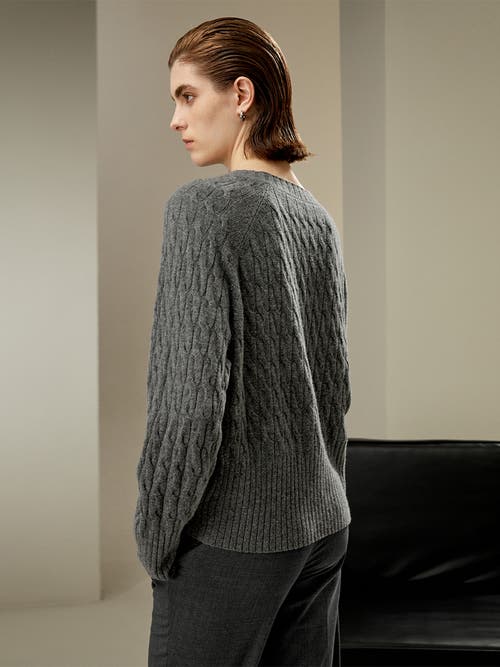 Shop Lilysilk Baby Cashmere Cable-knit Sweater In Medium Gray