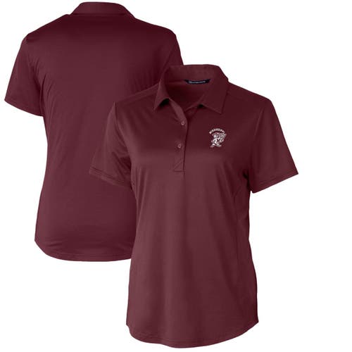 Women's Cutter & Buck Maroon Mississippi State Bulldogs Vault Prospect Textured Stretch Polo in Burgundy