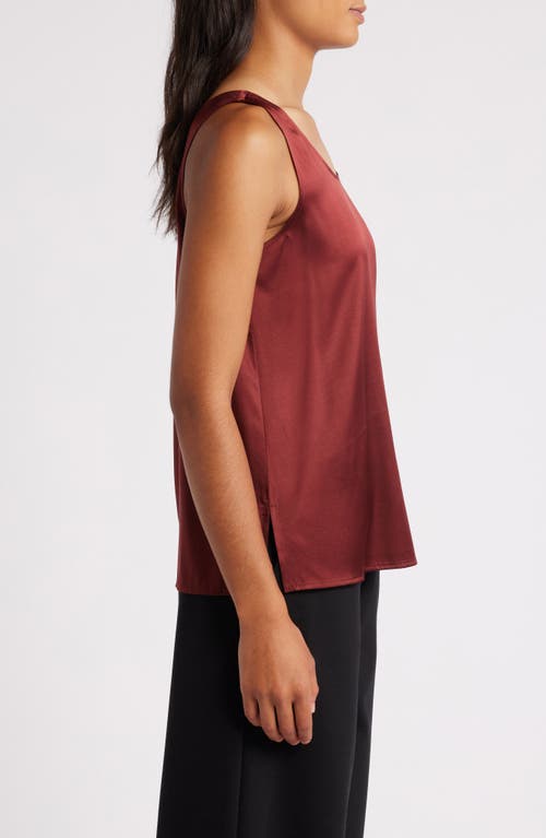 Shop Eileen Fisher Stretch Silk Tank In Redwood