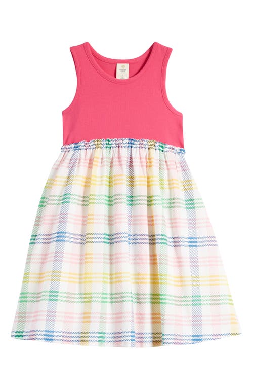 Tucker + Tate Kids' Cotton Dress in Pink Magenta- Rainbow Gingham