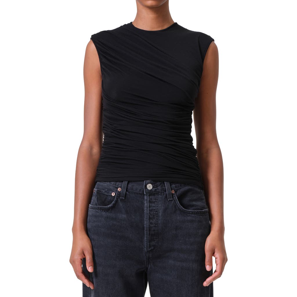 Agolde Ester Twist Tank Top In Black