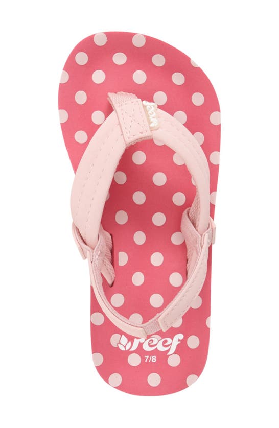 Reef Kids' 'little Ahi' Sandal In Pink Polka Dots