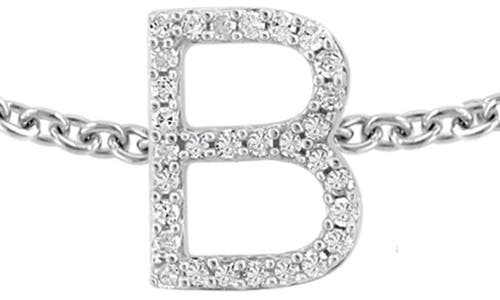 Effy Sterling Silver Diamond Initial Bracelet In Silver/b