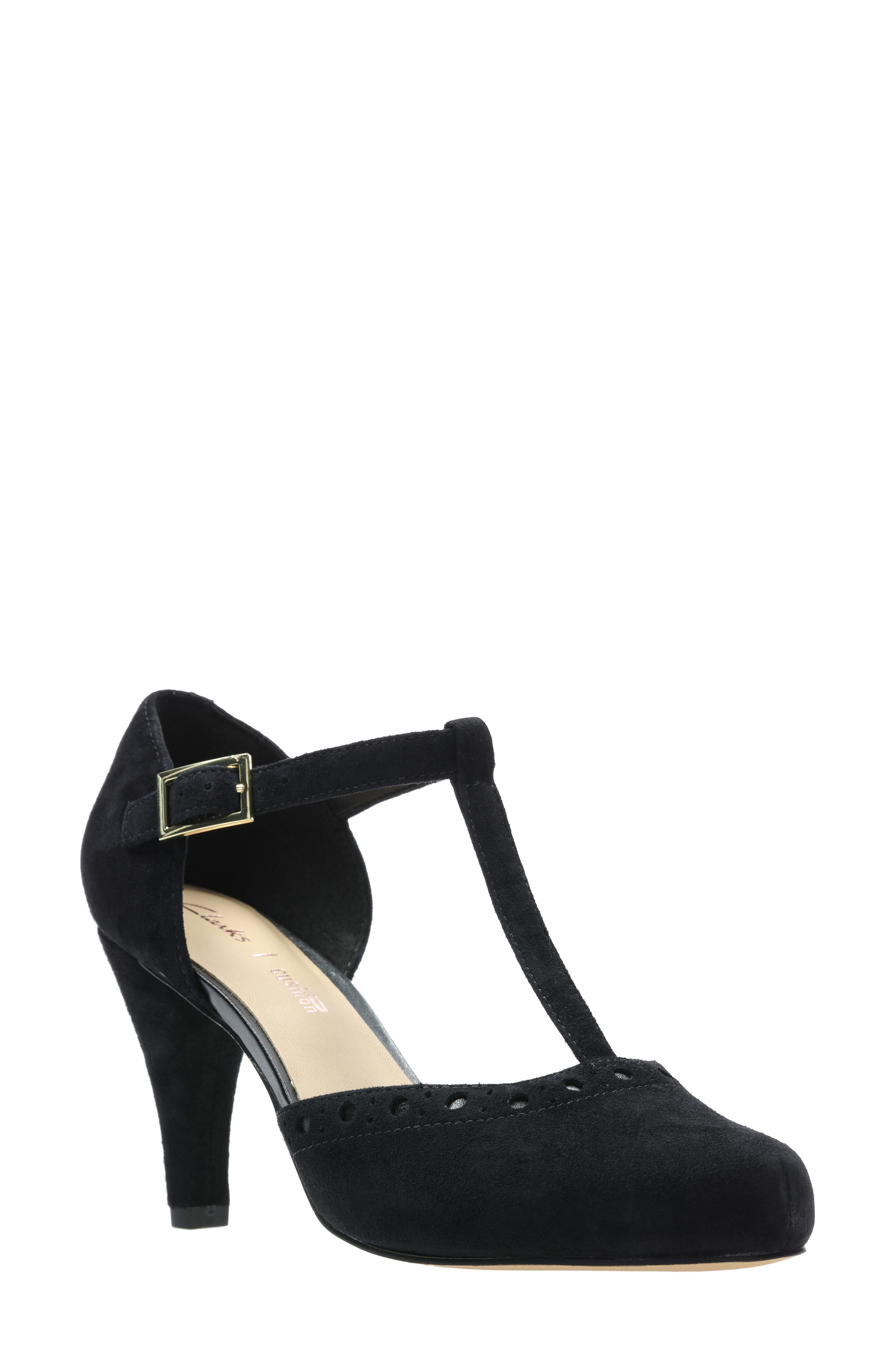 clarks heels with strap