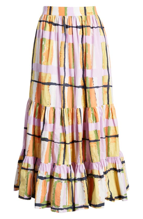 Cleobella Gayle Print Tiered Maxi Skirt In Saffron Hale Print