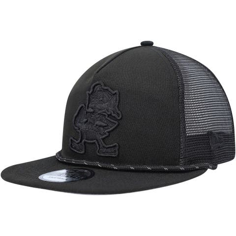 Men's New Era Black Cleveland Browns Illumination Golfer Snapback Trucker Hat