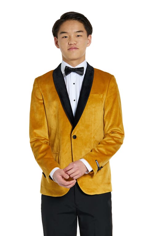 OppoSuits Kids' Satin & Velvet Dinner Jacket in Gold 