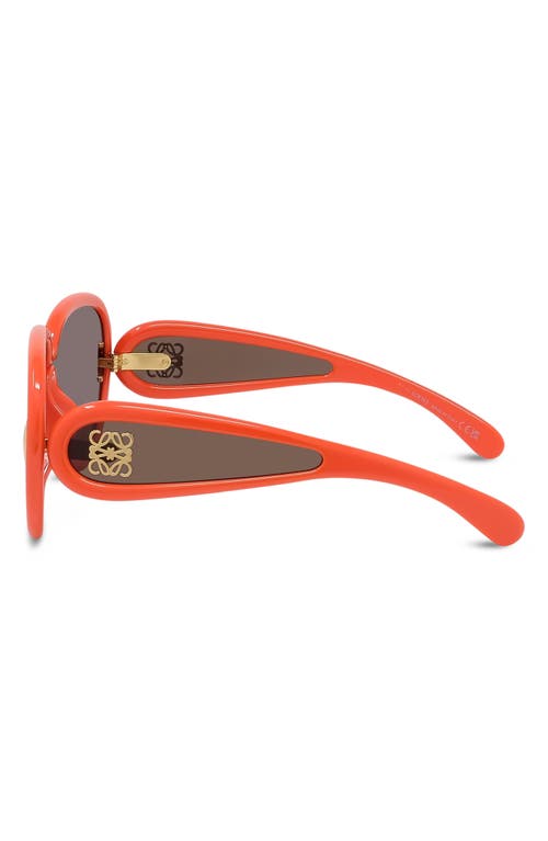 Shop Loewe X Paula's Ibiza 65mm Oversize Pilot Sunglasses In Shiny Orange/brown