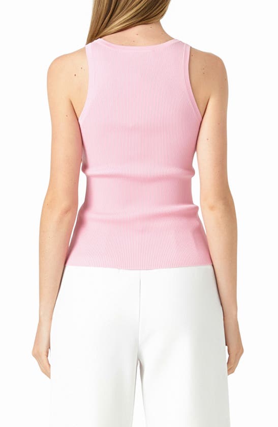 Endless Rose Ribbed Sweater Tank Top In Rose Pink