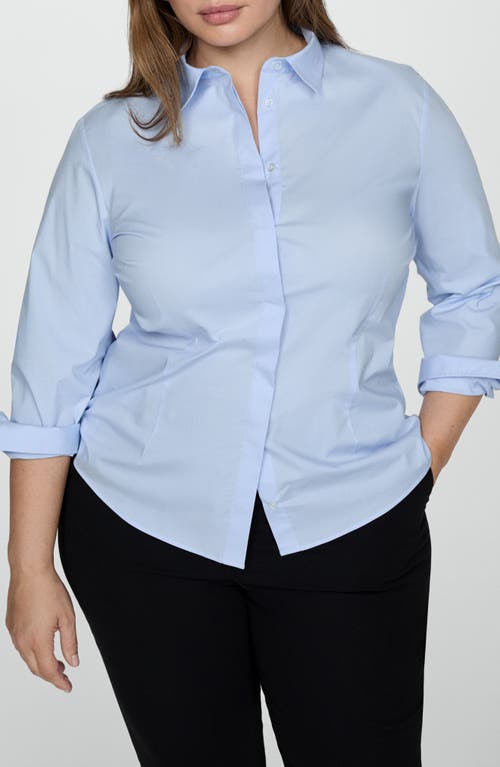 Mango Chemise In Sky Blue