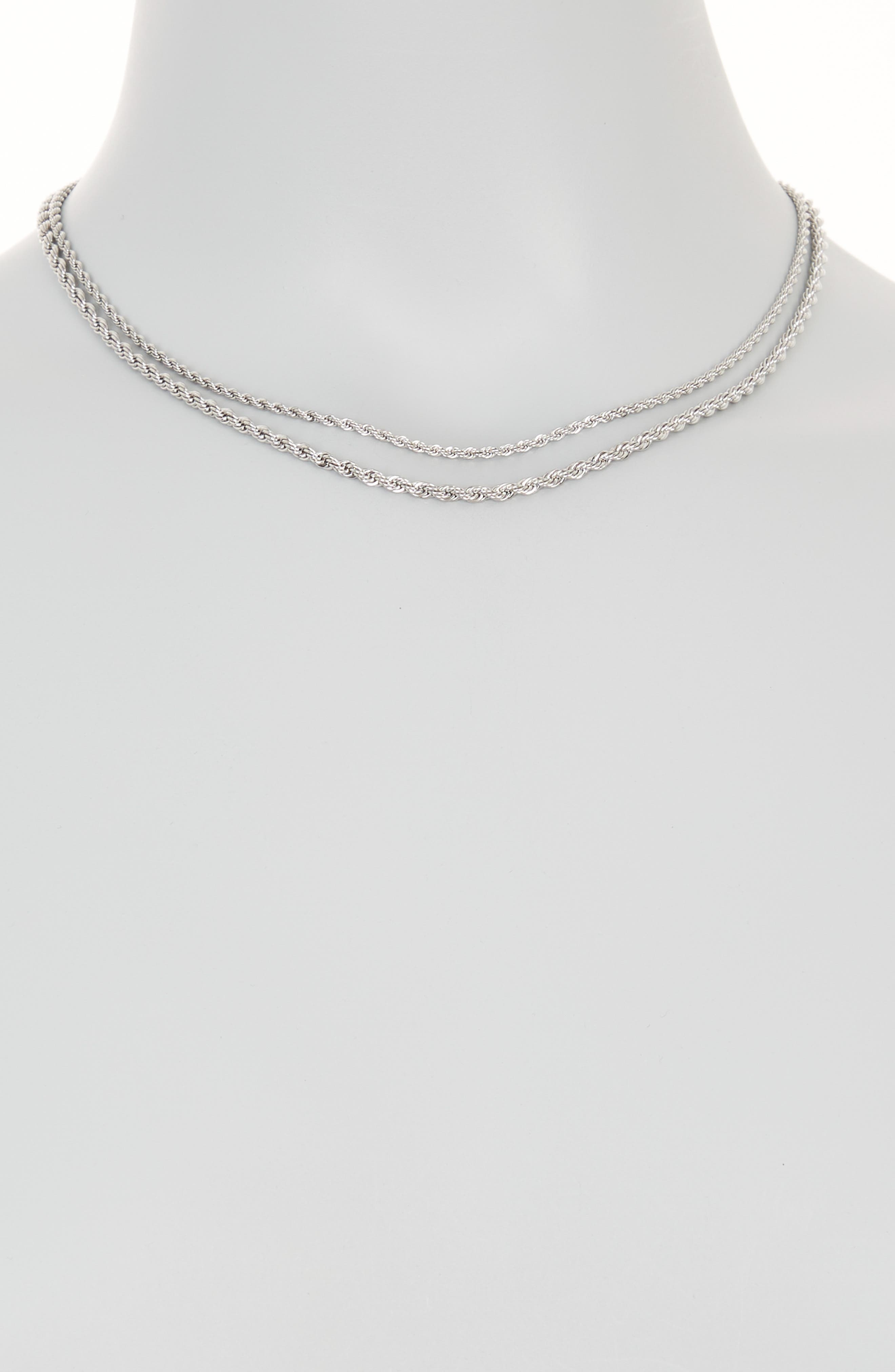 NORDSTROM RACK Set of 2 Stainless Steel Rope Chain Necklaces