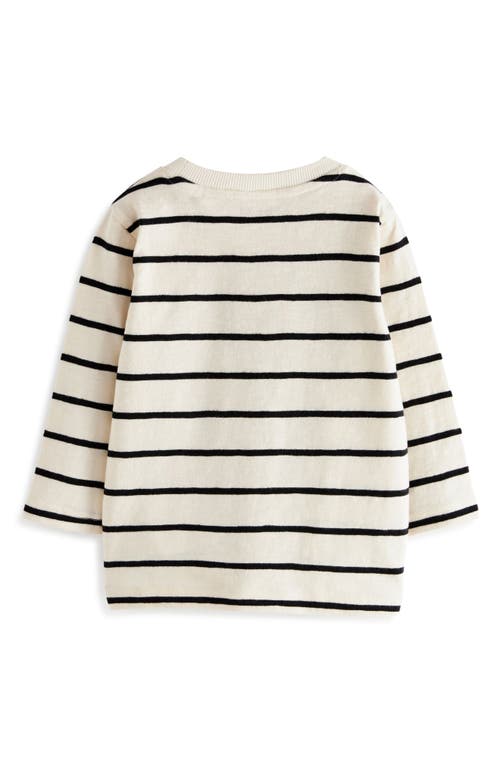 NEXT NEXT KIDS' ANIMAL APPLIQUÉ STRIPE LONG SLEEVE COTTON GRAPHIC T-SHIRT 