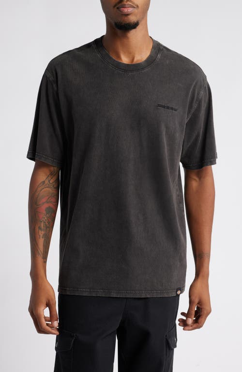 Shop Dickies Embroidered Logo T-shirt In Acid Wash Black