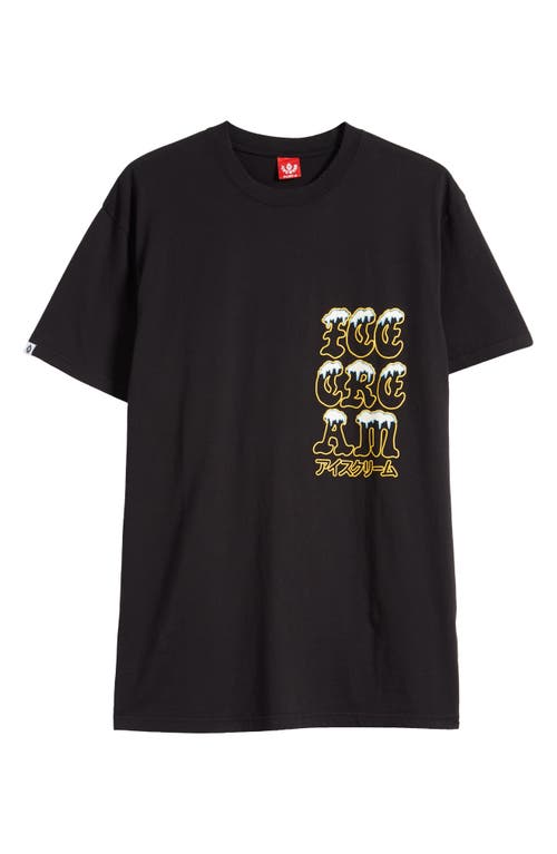 Icecream Oversize Puffy Logo Cotton T-shirt In Black