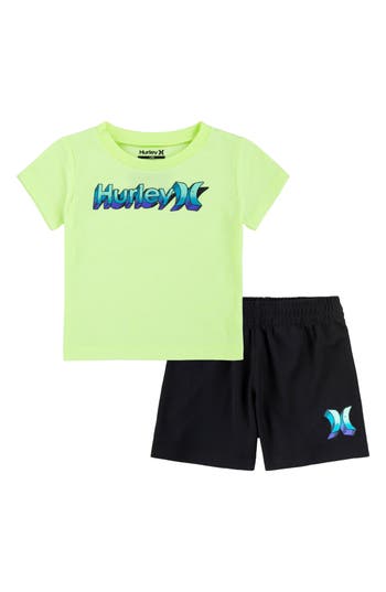 Hurley Kids'  Ono T-shirt & Shorts Set In Green