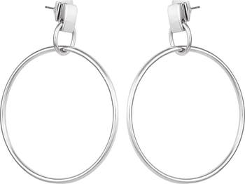 Vince camuto crystal 2025 frontal hoop drop earrings