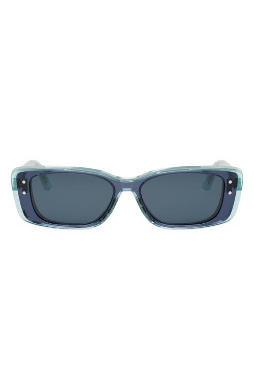 ‘DiorHighlight S2I 53mm Rectangular Sunglasses in Shiny Blue /Blue at Nordstrom