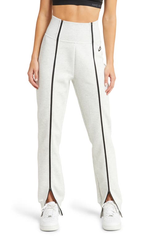Nike Sportswear Tech Fleece High Waist Slim Zip Pants in Light Grey/Heather/Black at Nordstrom, Size Large