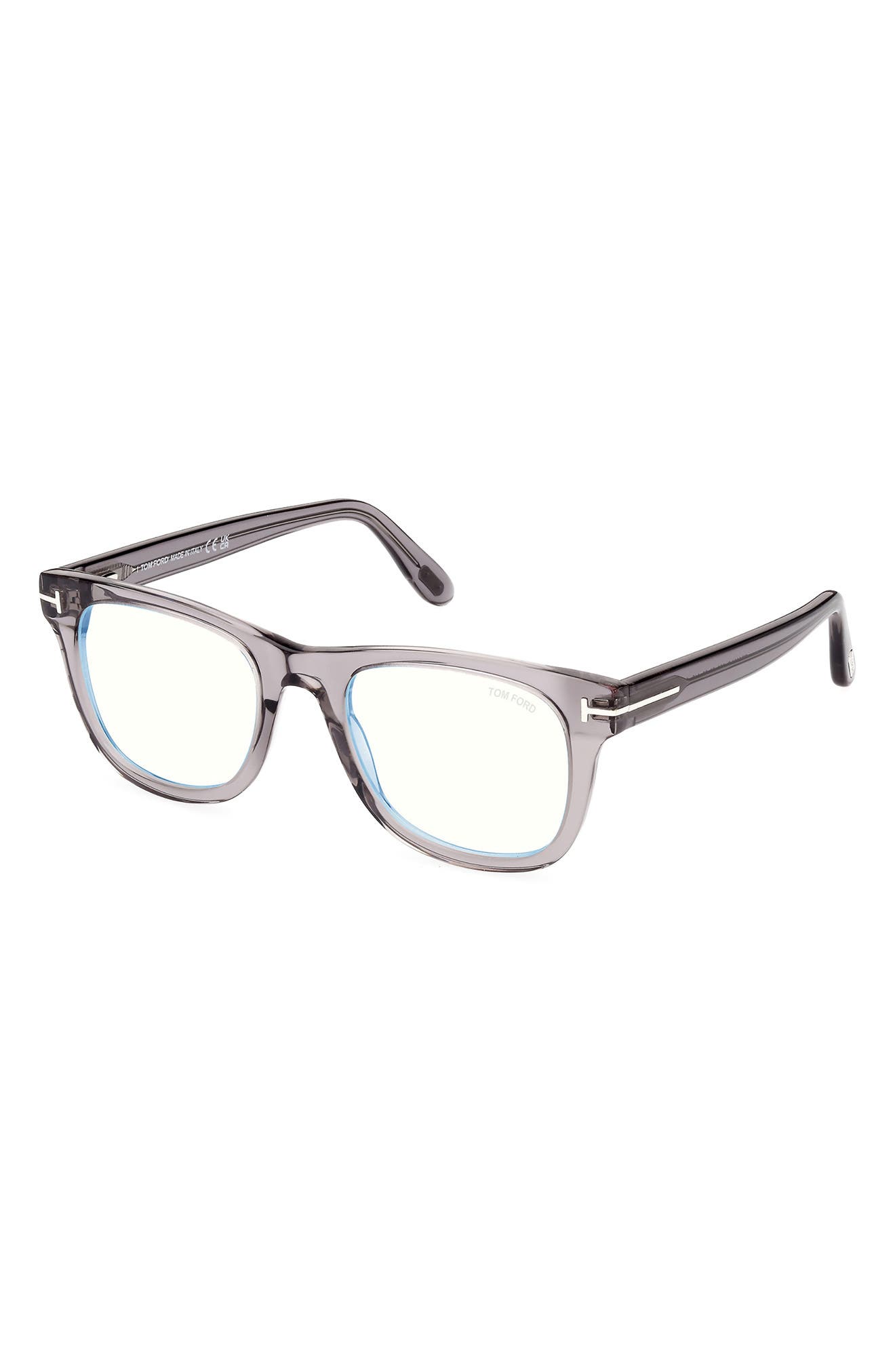 TOM FORD 55mm Square Blue Light Blocking Reading Glasses in Shiny