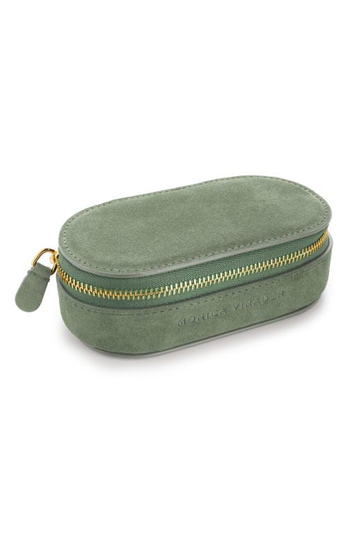 Monica Vinader Mini Suede Jewelry Box In Olive
