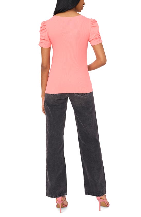 Shop 1.state Puff Sleeve Rib T-shirt In Shell Pink