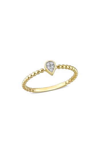 Delmar Diamond Accent Teardrop Ring In Gold