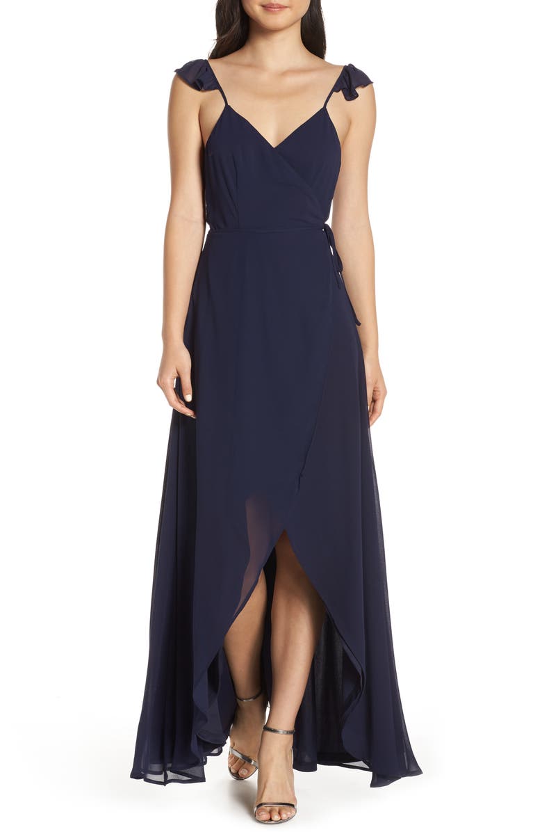 Lulus Here s to Us  High Low Wrap Evening  Dress  Nordstrom