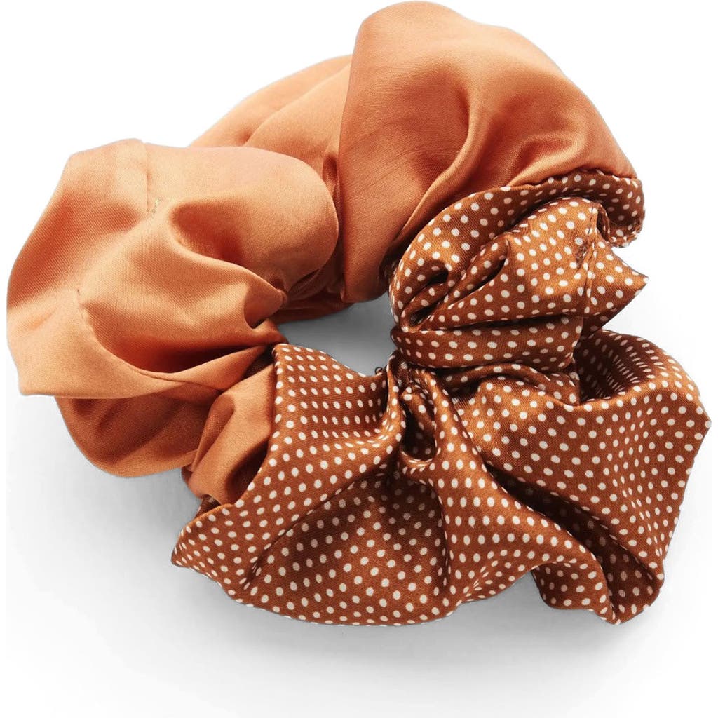 Valet Studio Cindy Scrunchie In Semi Dot Orange