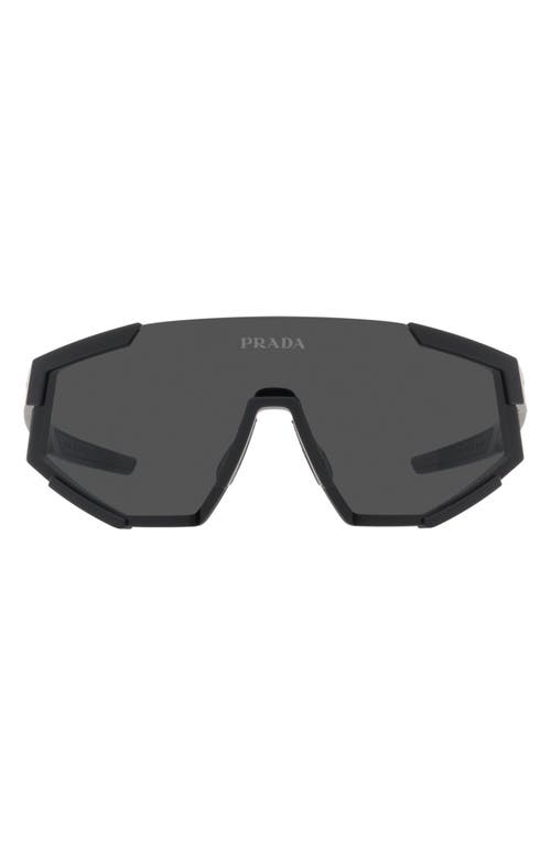 PRADA SPORT 39mm Shield Sunglasses in Black Rubber/dark Grey at Nordstrom
