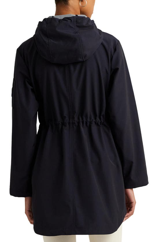 Shop Lauren Ralph Lauren Bonded Cotton Jacket In Dark Navy