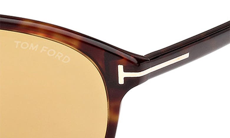 Shop Tom Ford Prescott 60mm Square Sunglasses In Shiny Dark Havana / Amber