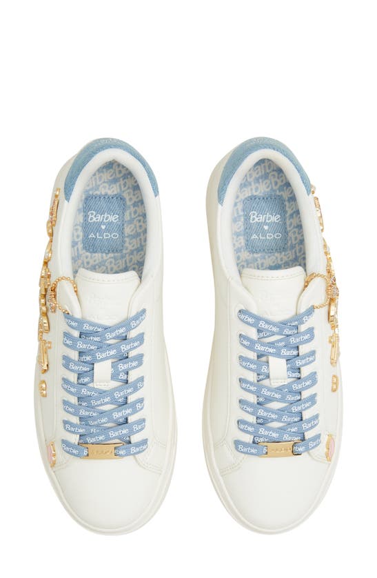 Shop Aldo X Barbie Platform Sneaker In Smooth Blue/ White Combo