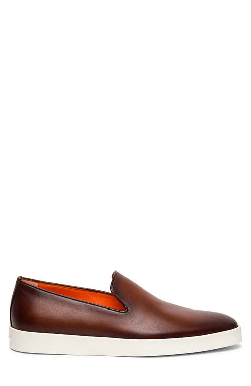 Santoni Pancia Slip-on Sneaker In Brown
