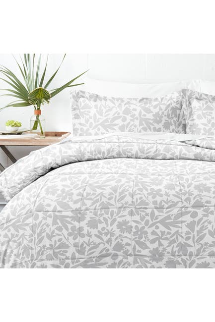 Ienjoy Home Home Collection Premium Down Alternative Abstract Garden Patterned Comforter Set Light Gray King California King Nordstrom Rack