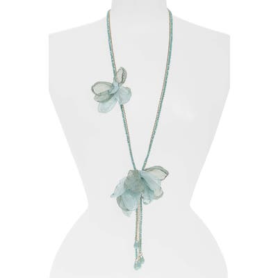 Stella + Ruby Chiffon Flower Lariat Necklace