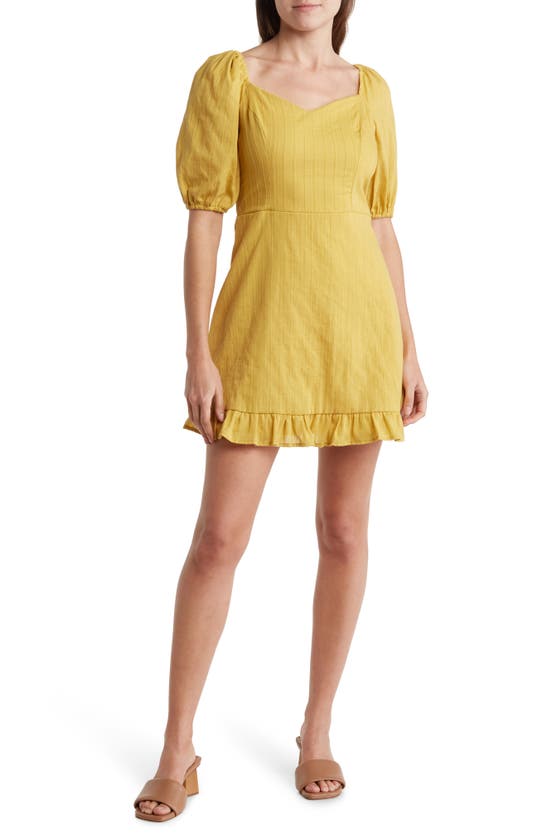 Melrose And Market Puff Sleeve Dess In Yellow Meadow