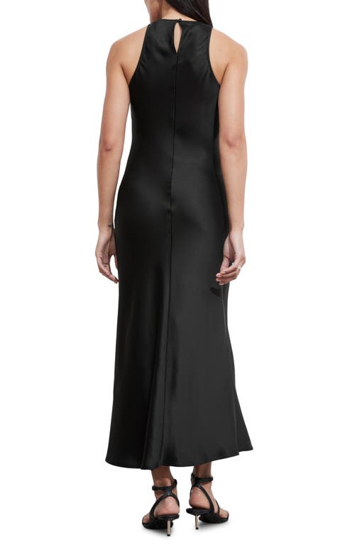 Shop & Other Stories Sleeveless Satin Midi Dress In Black Dark