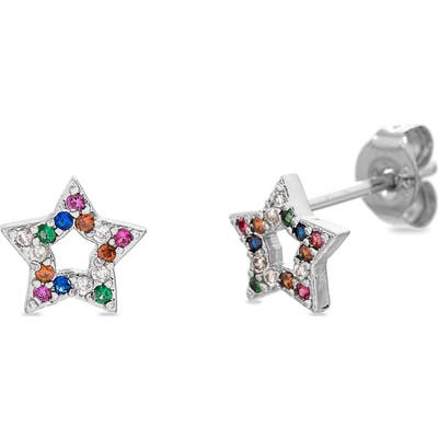 Lesa Michele Multicolor Cubic Zirconia Star Stud Earrings