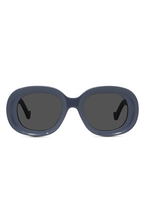 Shop Loewe Chunky Anagram 49mm Oval Sunglasses In Shiny Violet/smoke