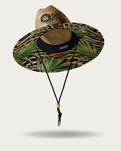 Hemlock Java Straw Lifeguard Hat In Tiger Palm